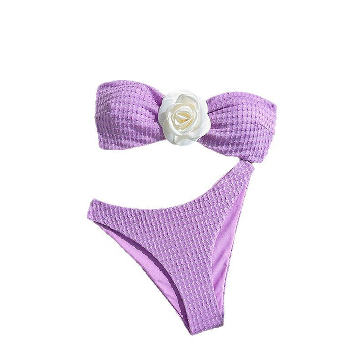 Women’s bandeau bikini set with decorative floral detail Mune Fashion
