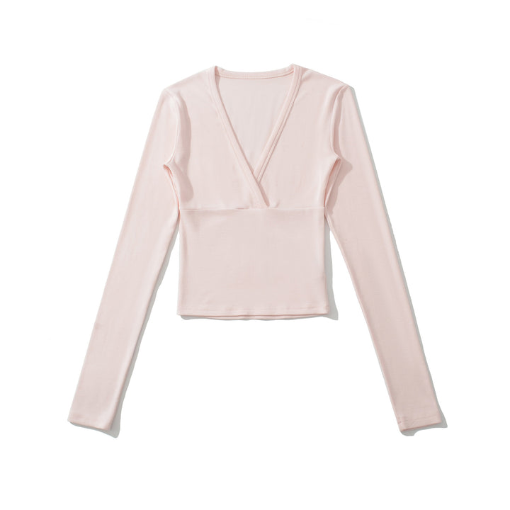 Women's wrap shirt with V-neck and fitted dividing seam Mune Fashion