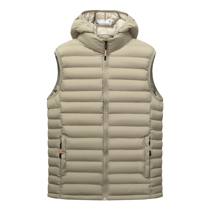Women's ultralight quilted hooded vest with thermal filling and high standing collar Mune Fashion