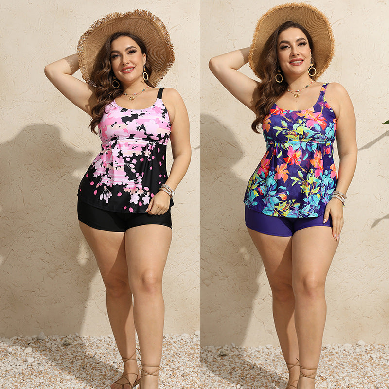 Damen Tankini-Set mit blumigem Oberteil und bequemen Shorts Echo Archiv