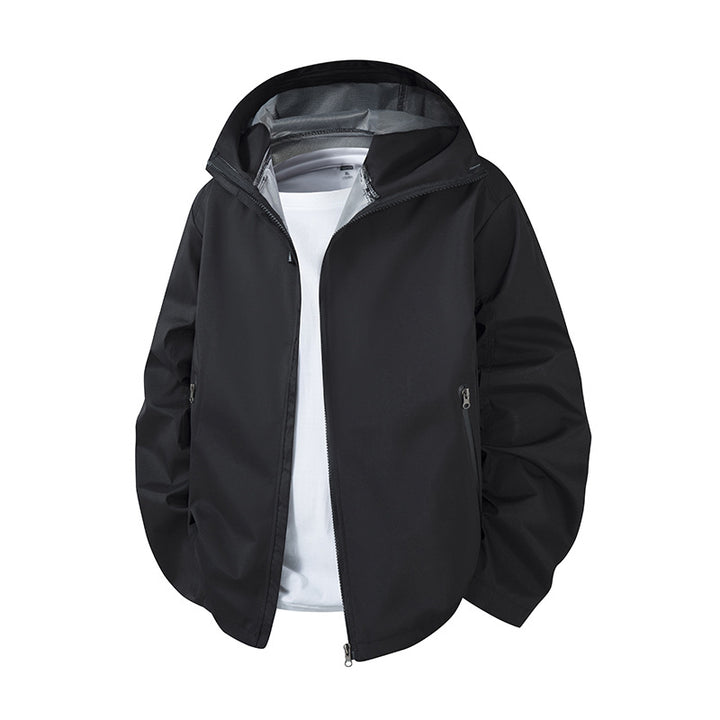 Men Lightweight Waterproof Hooded Softshell Jacket with Breathable Membrane Mune Fashion