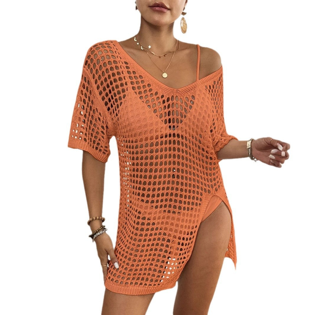 Women Net Beach Cover-Up Mune Fashion