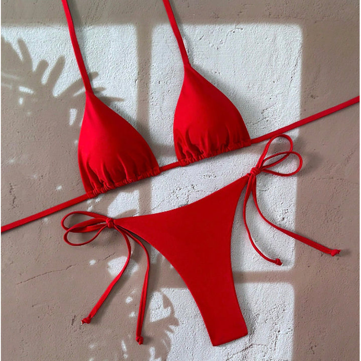 Women's Triangle Bikini with Adjustable Lace Details Mune Fashion