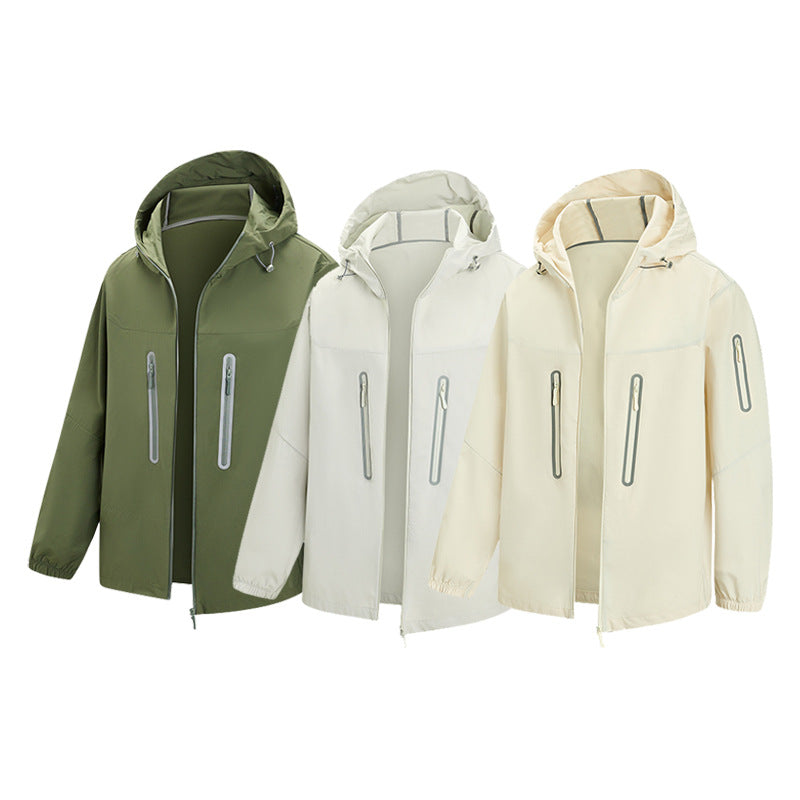 Men's Packable Technical Softshell Jacket with Hood, Taped Zippers and Chest Pockets Mune Fashion