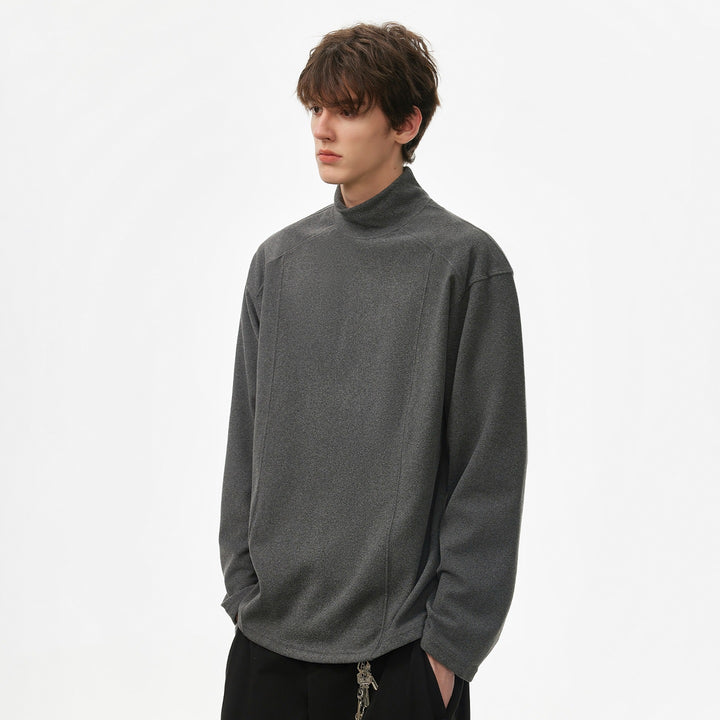 Men's Oversize Turtleneck Sweater made of soft cotton blend with raglan sleeves Mune Fashion