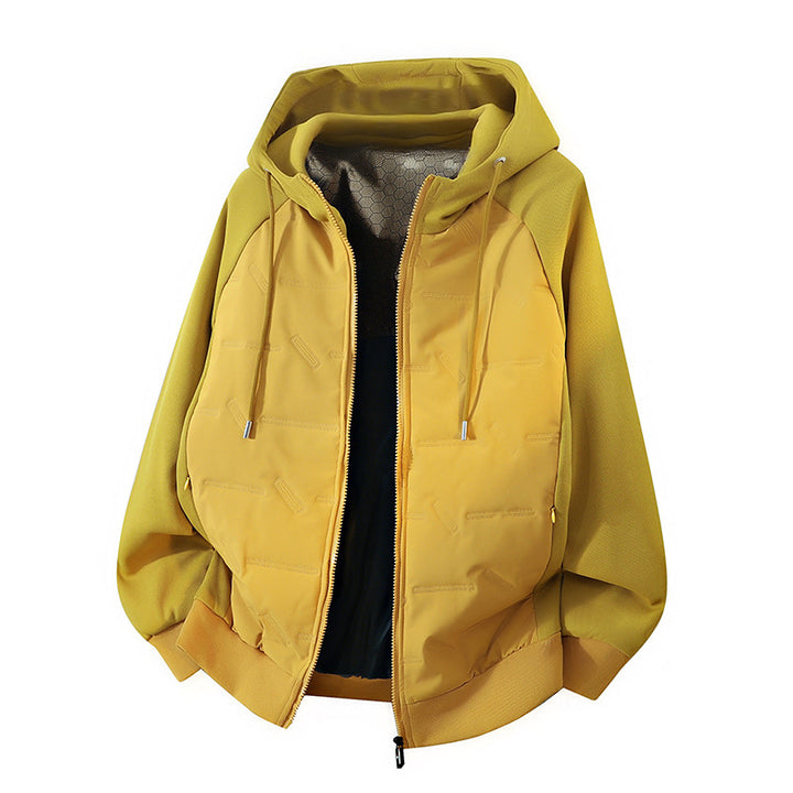 Men's lightweight hooded jacket with quilted lining, drawstring hood, and elastic waistband Mune Fashion