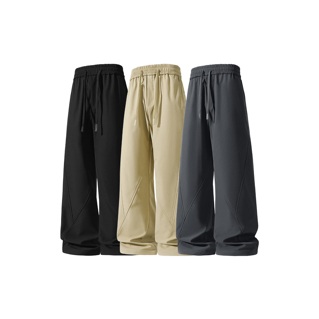 Damen Weite Culotte-Jogginghose mit elastischem Bund, Tunnelzug und dekorativen Nahtpaneelen Mune Fashion