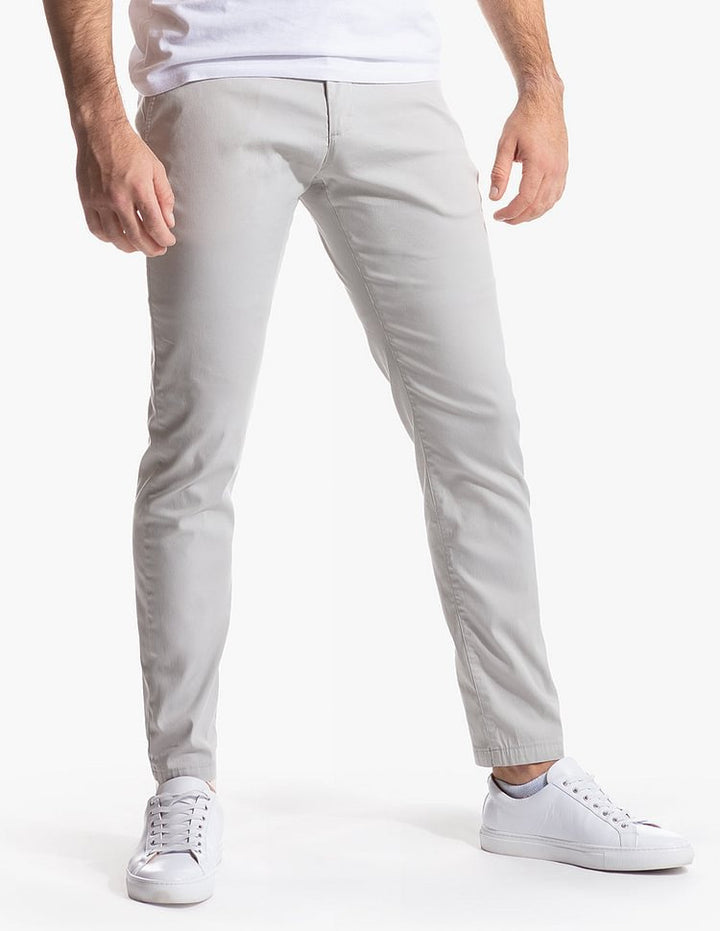 Men's Slim Fit Stretch Chino Pants with Tapered Leg and Elastic Hem Mune Fashion