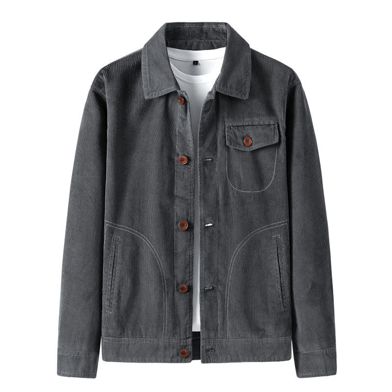 Men's cord jacket in worker style with quilted lining Mune Fashion