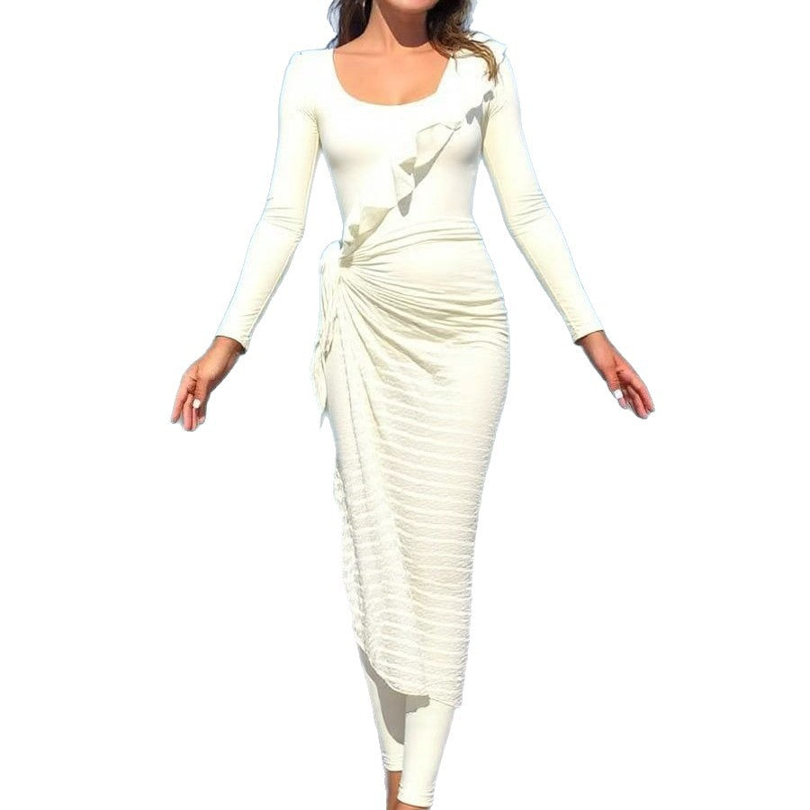Ladies Elegant Summer Dress with Wrap Look Mune Fashion