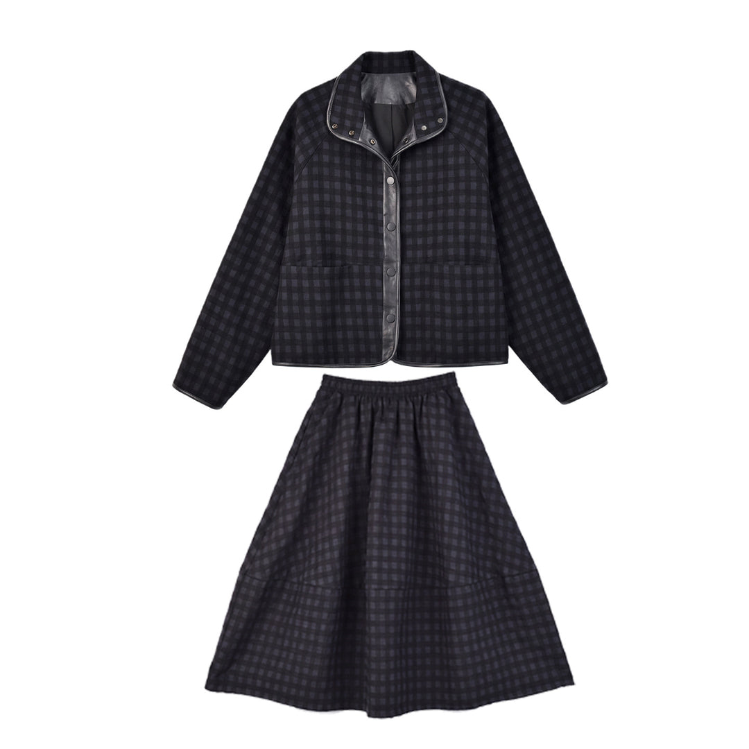 Damen Langer, Plissierter Karorock Mune Fashion