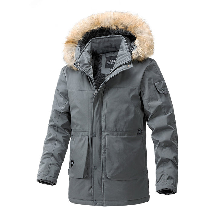 Men's Warm-Lined Parka Jacket with Hood and Teddy Lining Mune Fashion