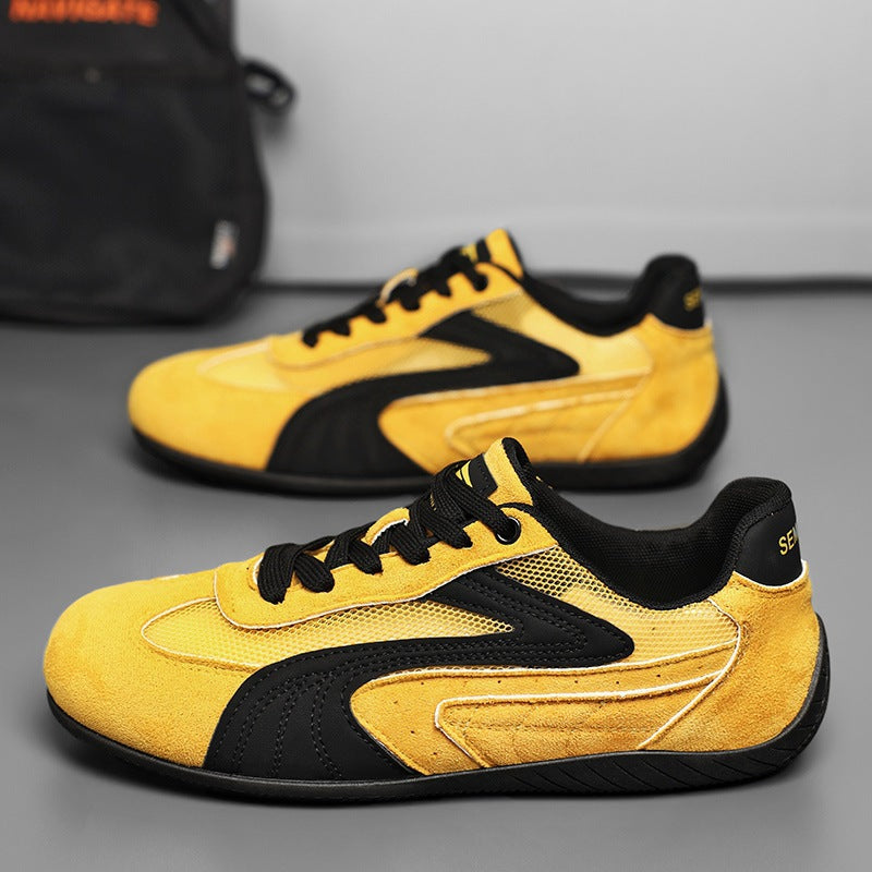 Women's retro-inspired suede sneakers with breathable mesh inserts and non-slip rubber sole Mune Fashion