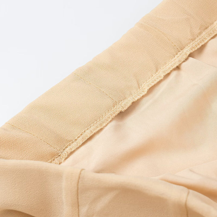 Women's Long Pleated Chiffon Maxi Skirt with High Waist and Insert Panels Mune Fashion