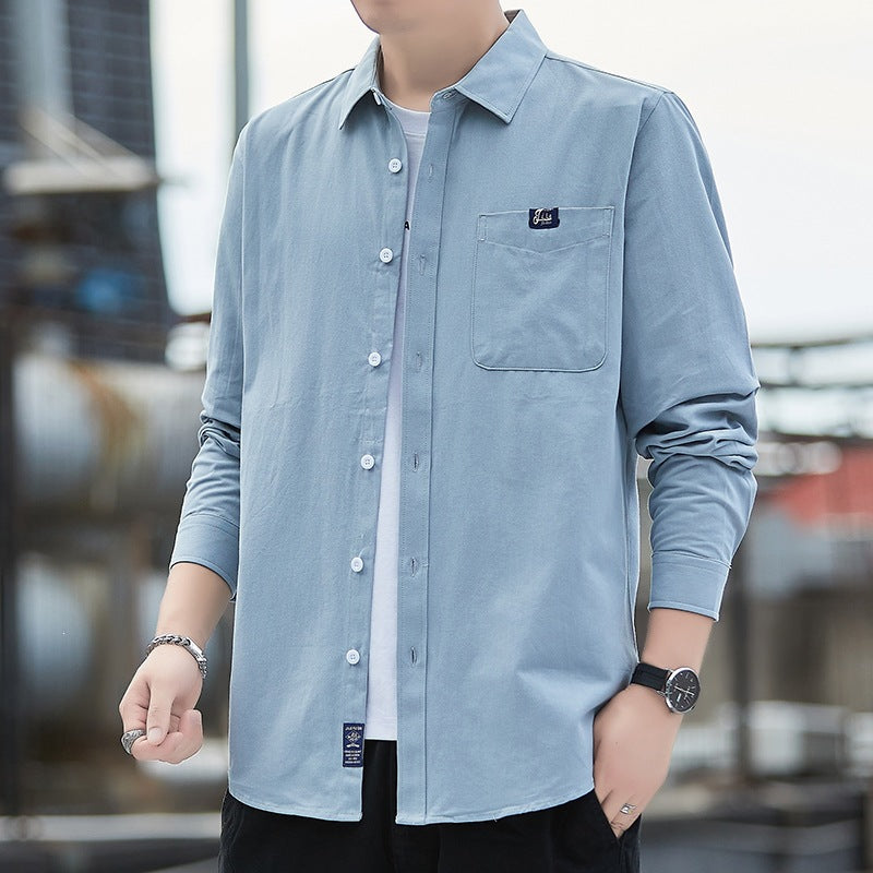 Men's Cotton Overshirt in Casual Look with Chest Pocket & Shirt Collar Mune Fashion