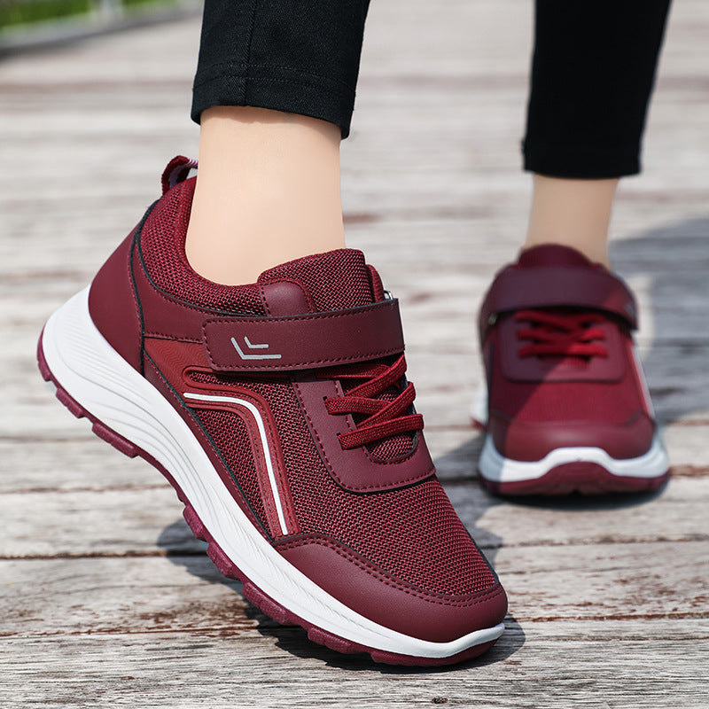 Ladies' nano comfort everyday sneakers with Velcro strap, padded shaft and shock-absorbing lightweight sole Mune Fashion