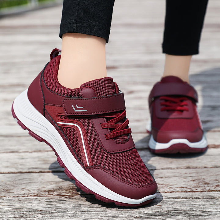 Ladies' nano comfort everyday sneakers with Velcro strap, padded shaft and shock-absorbing lightweight sole Mune Fashion