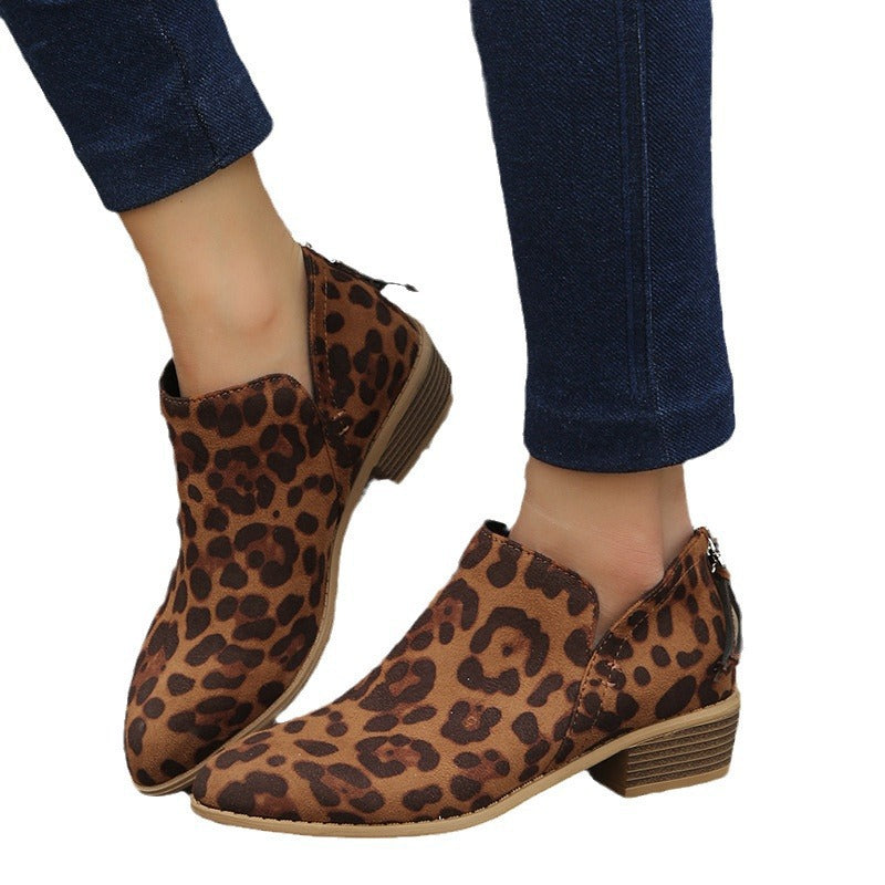 Women's pointed toe slip-on ankle boots with small block heel and ergonomic comfort footbed Mune Fashion