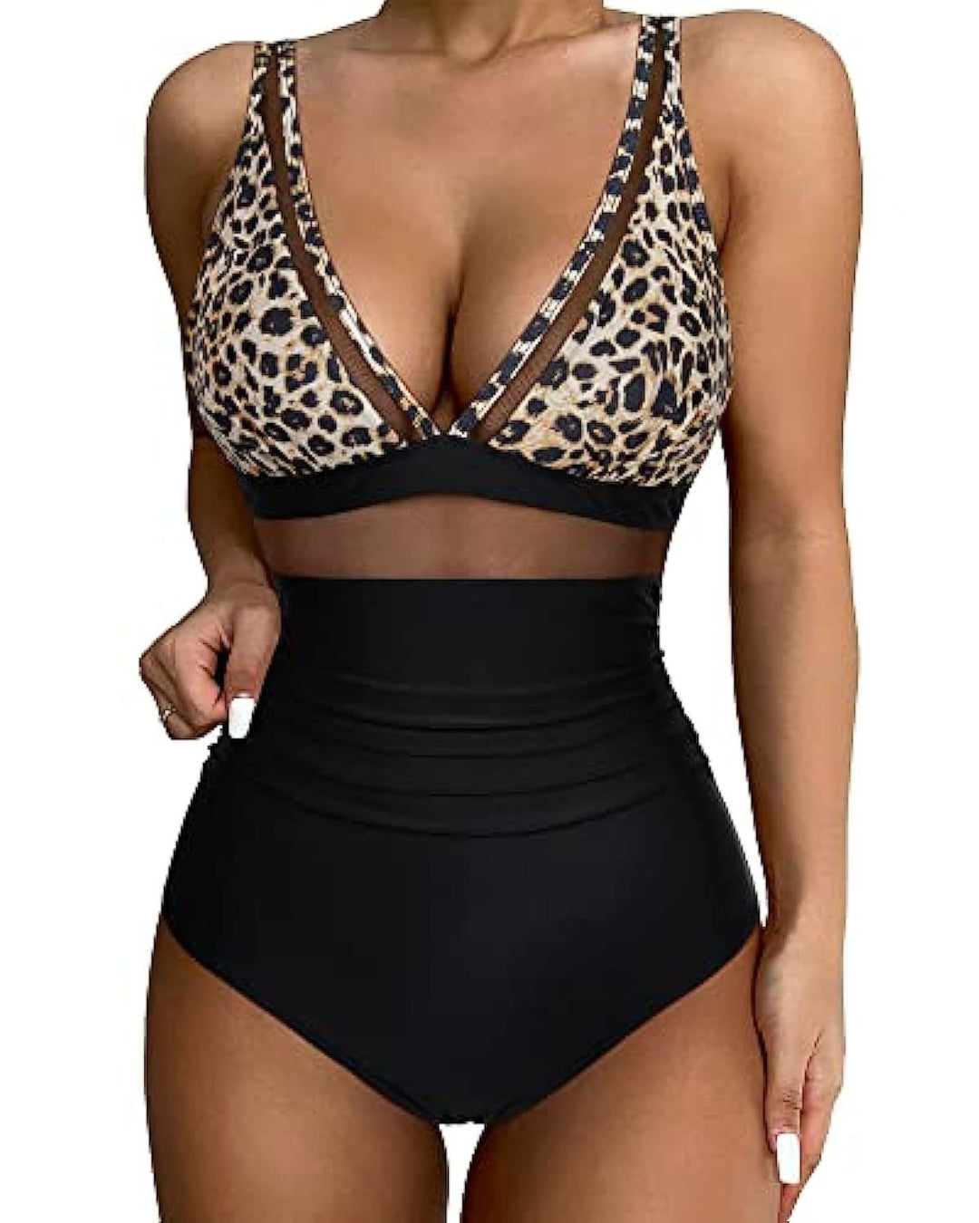 Ladies High-Waisted Swimsuit with Transparent Inserts Mune Fashion