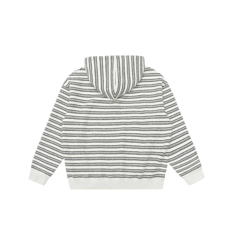 Unisex Oversize Hoodie with Half Zipper, Striped Pattern and Kangaroo Pocket Mune Fashion