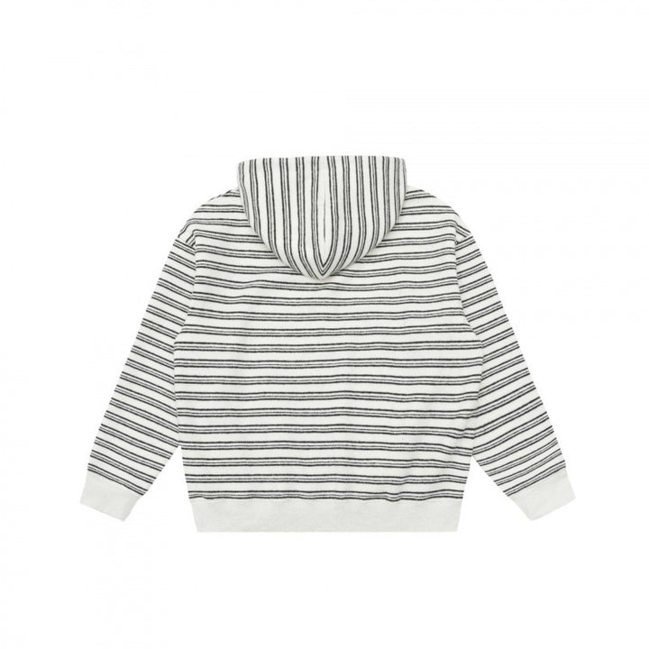 Unisex Oversize Hoodie with Half Zipper, Striped Pattern and Kangaroo Pocket Mune Fashion