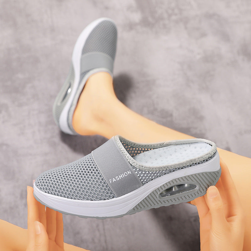 Women's lightweight mesh mule with visible air chamber midsole and elastic comfort strap Mune Fashion
