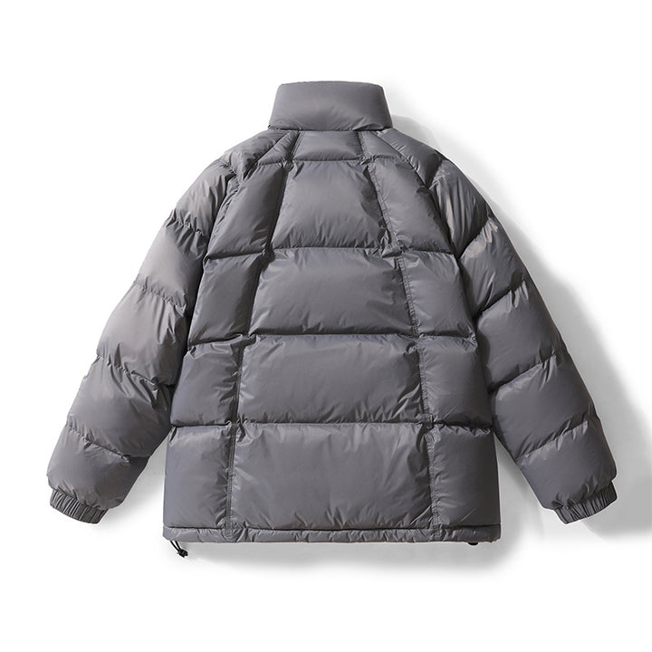Men's Padded Quilted Jacket with High Stand-Up Collar, Press Button Placket & Large Flap Pockets Mune Fashion