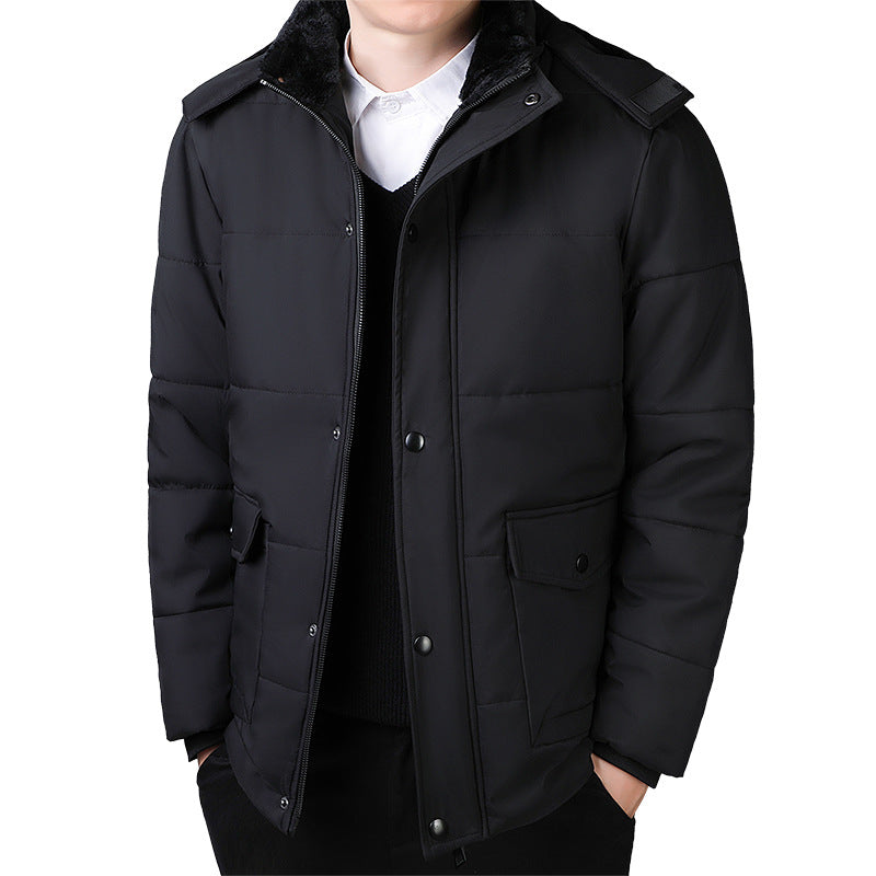 Men's short-cut quilted thermo quilted jacket with quilted lining and faux fur collar Mune Fashion