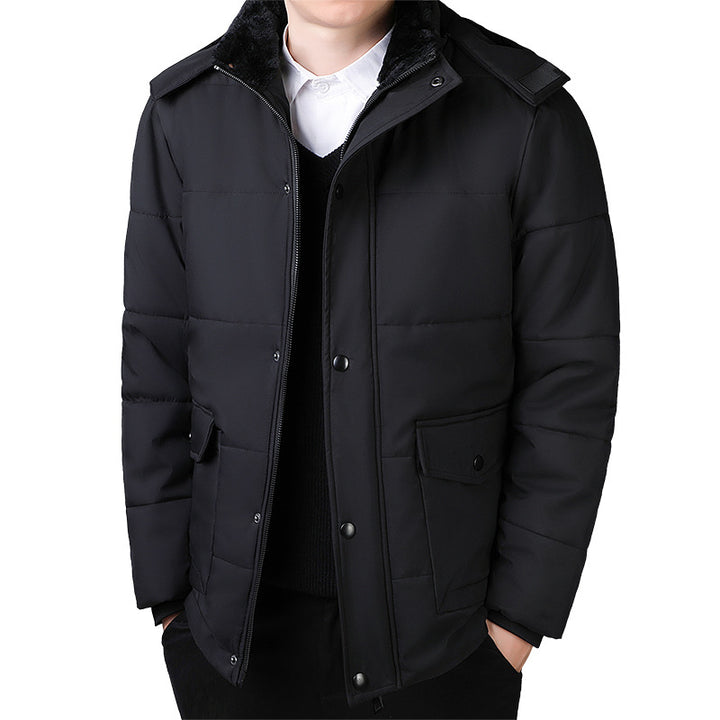 Men's short-cut quilted thermo quilted jacket with quilted lining and faux fur collar Mune Fashion