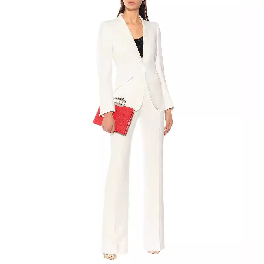 Women's Tailored Single-Breasted Blazer with Sculpted Shoulder and Tailored Cut Mune Fashion