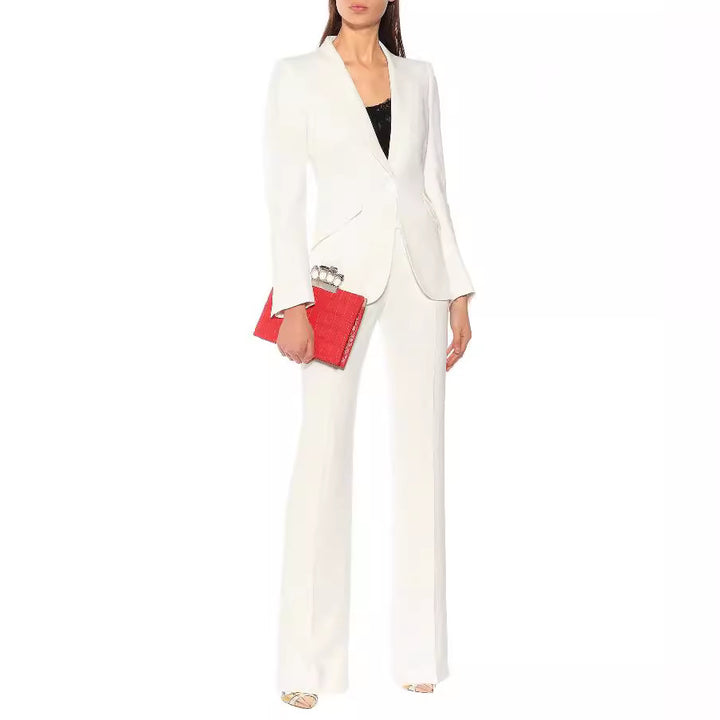 Women's Tailored Single-Breasted Blazer with Sculpted Shoulder and Tailored Cut Mune Fashion