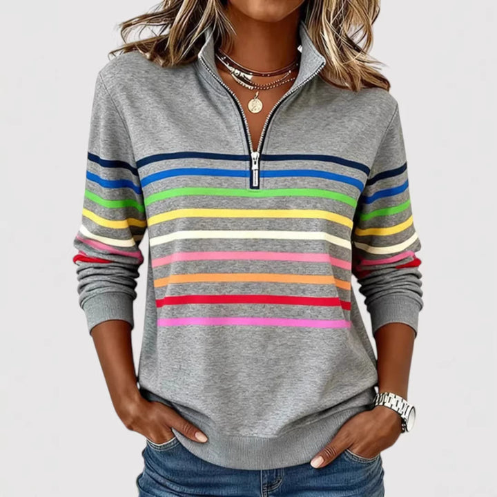 Women's Sporty Quilted Pullover with Half Zip