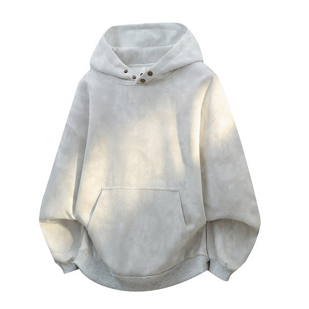 Unisex oversized hoodie in stonewashed look with kangaroo pocket, metal rivets, and ribbed hem Mune Fashion