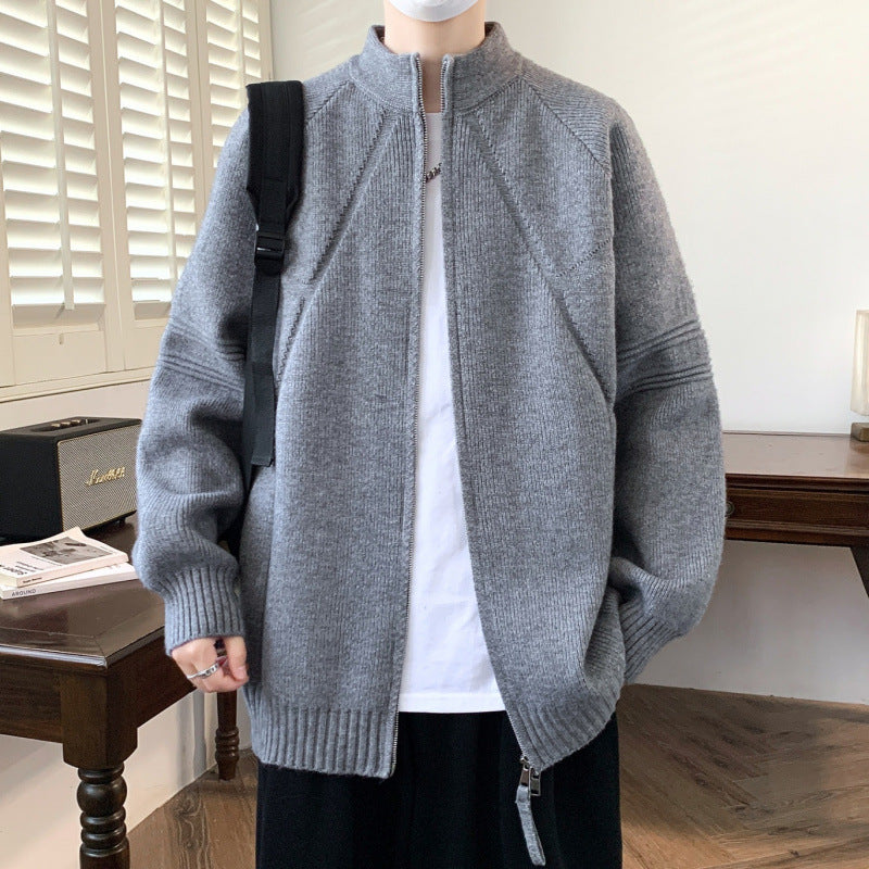 Men's Stylish Cardigan with High Collar Mune Fashion