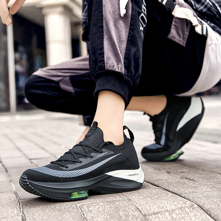 Unisex knitted sock running shoes with padded heel air chamber, reactive energy return midsole, and grippy rubber outsole Mune Fashion