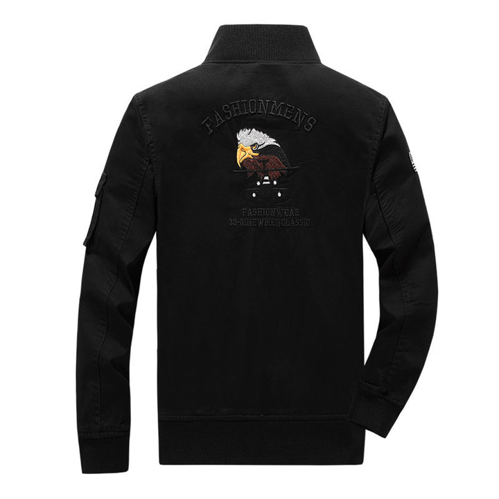 Men's cotton canvas bomber jacket with padded thermal lining and shoulder epaulettes Mune Fashion