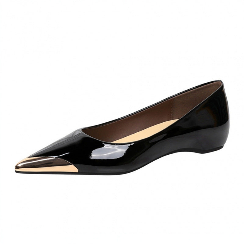 Women's pointed-toe pumps with leopard velvet look and metallic cap toe Mune Fashion