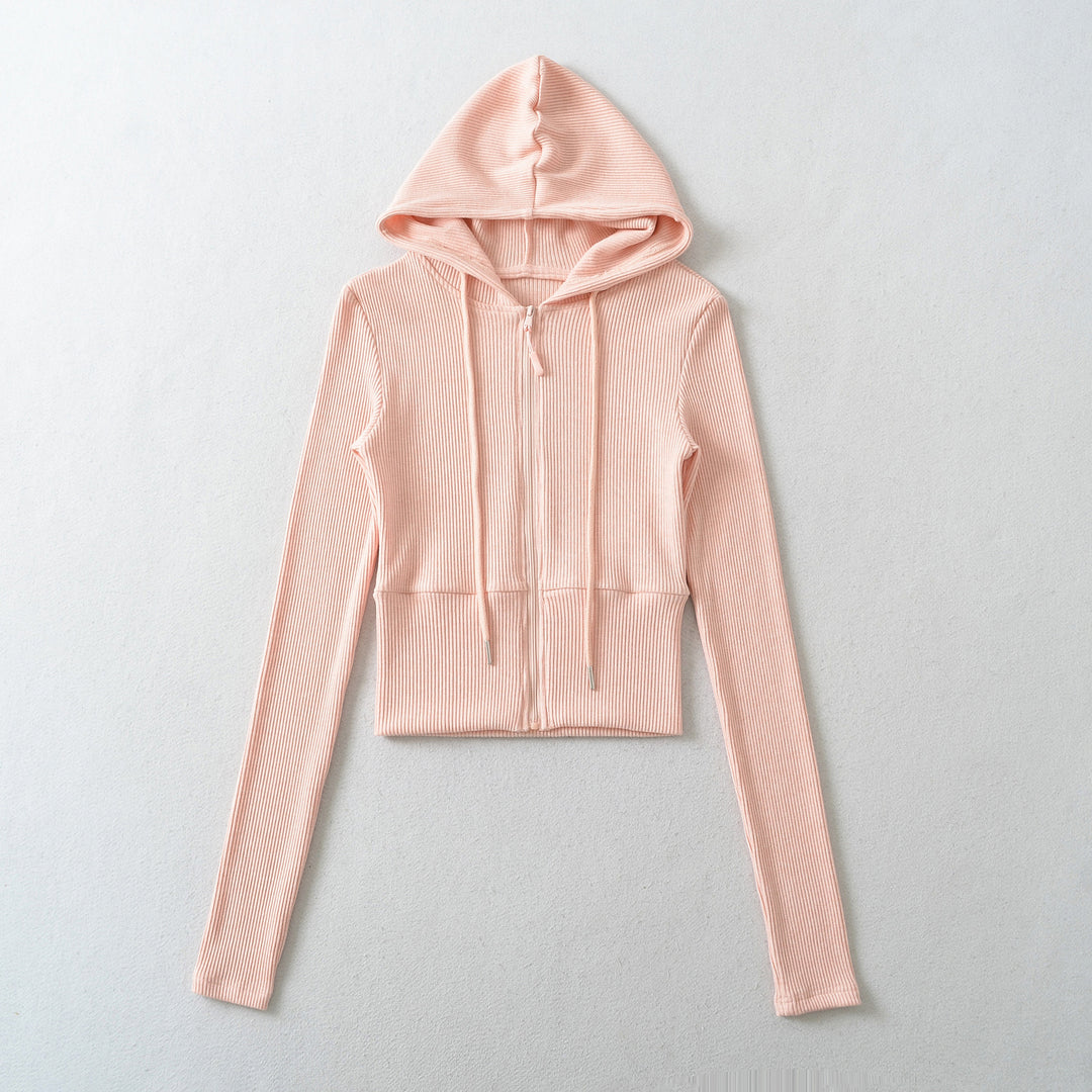 Women's Ribbed Lounge Set with Hooded Jacket and Wrap Waist Pants Mune Fashion