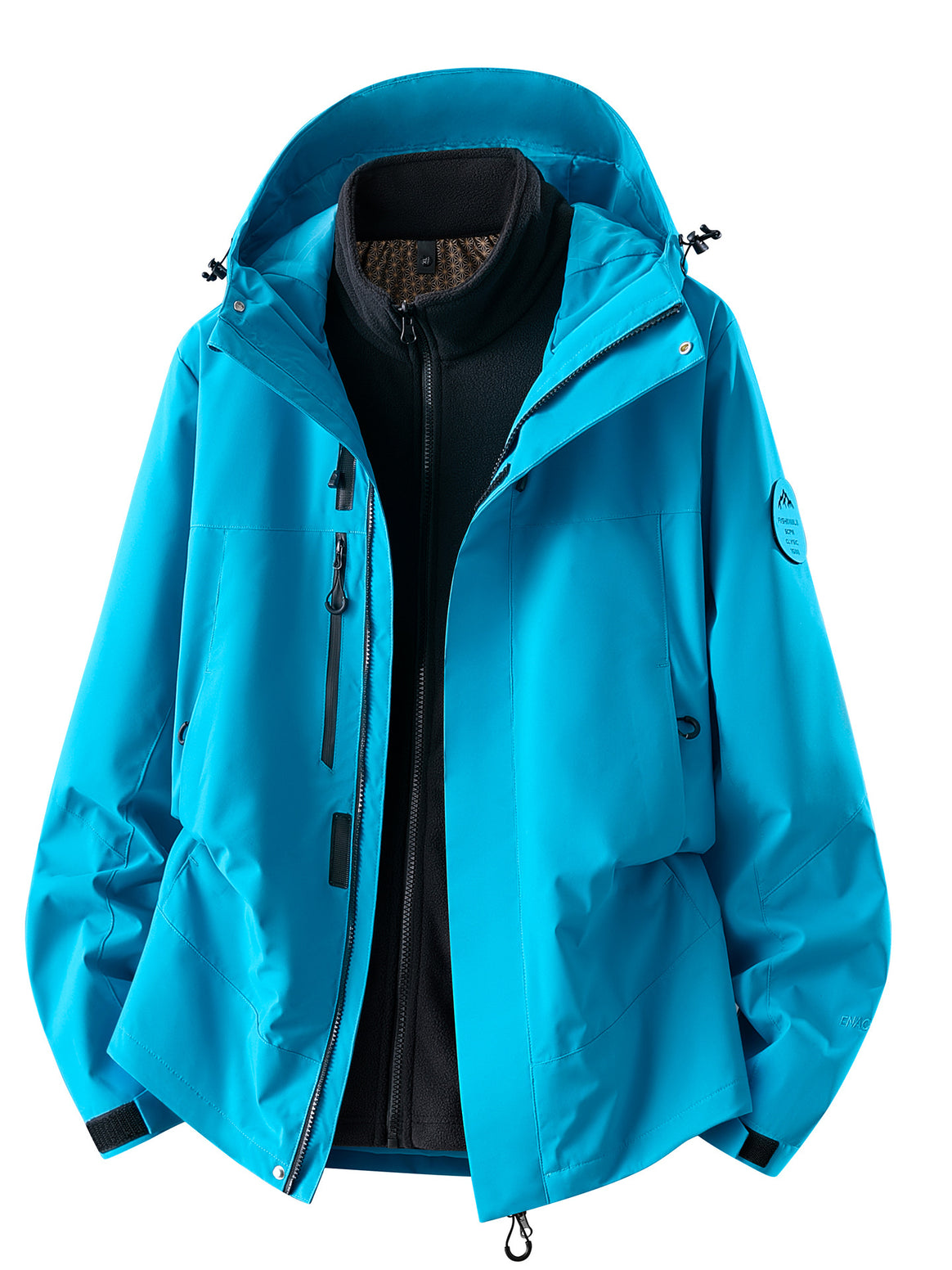 Men's waterproof outdoor jacket with removable fleece inner jacket Mune Fashion