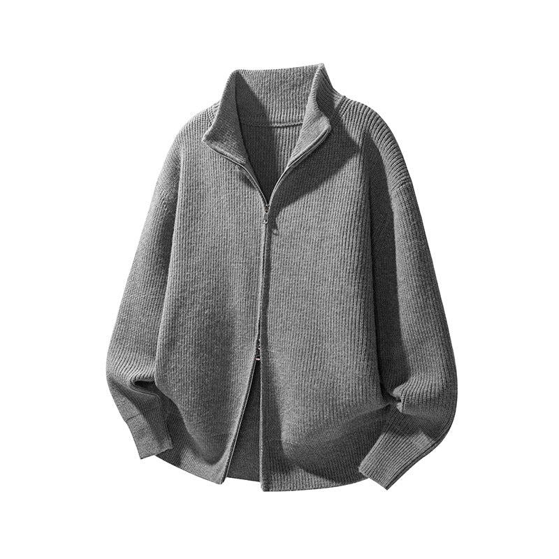 Men's Stylish Knit Sweater with Stand-up Collar Mune Fashion