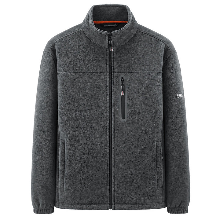 Men's Insulating Microfleece Functional Jacket with Waterproof Chest Pocket and Stand Collar Mune Fashion