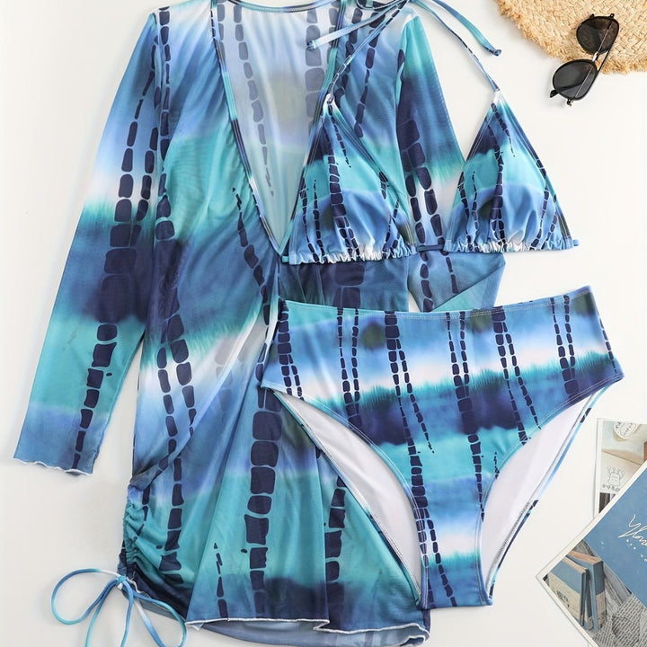 Ladies bikini set with elegant wrap dress Mune Fashion