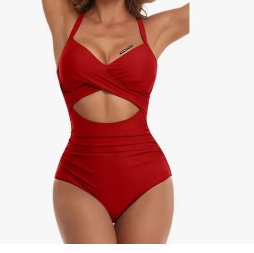 Ladies One-Piece Bikini with Fashionable Cut-Out and Animal Print Mune Fashion