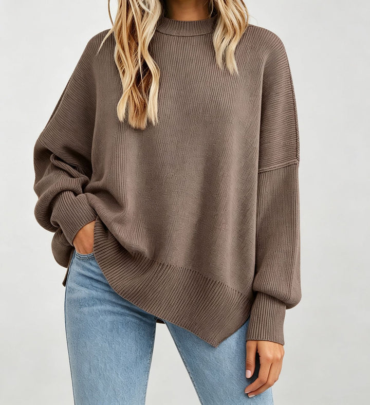 Women's Kastiger Fine Knit Sweater with Asymmetric Shark Hem Mune Fashion