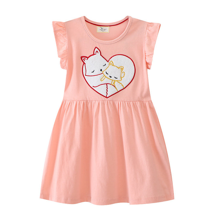 Girls Casual Dress with Charming Animal Motif Mune Fashion