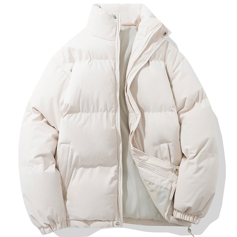 Men's warming puffer jacket with high stand-up collar, concealed two-way zipper and elastic cuffs Mune Fashion
