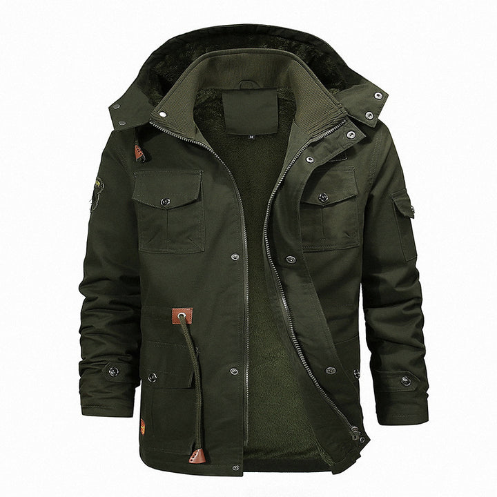 Men's Insulated Winter Parka with Teddy Fleece Lining, Hood, and Multi-Function Pockets Mune Fashion