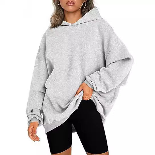 Women's oversized hoodie in boxy cut with brushed fleece inside, drop shoulder and extended back Mune Fashion