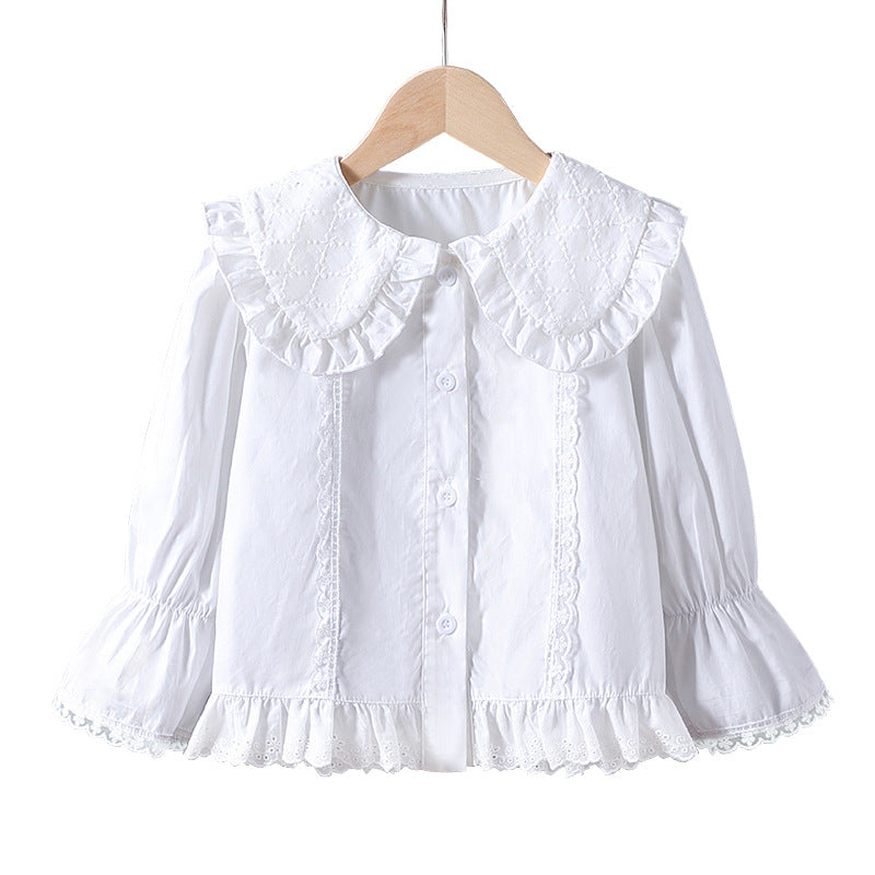 Women's blouse with nostalgic collar and ruffle details Mune Fashion