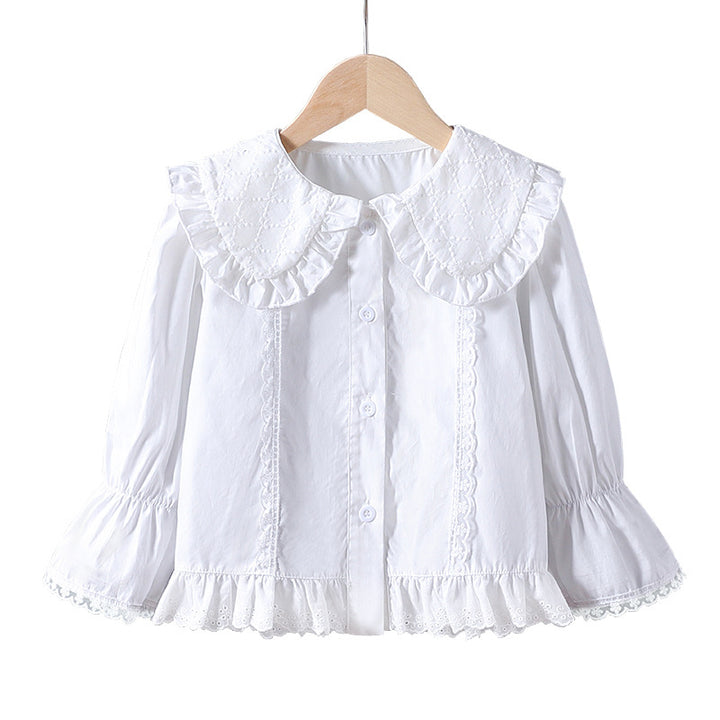 Women's blouse with nostalgic collar and ruffle details Mune Fashion